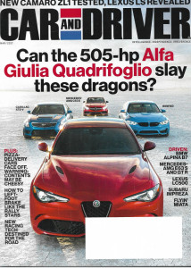 CAR & DRIVER 2017 MAR - ALFA GIULIA QUADRIFOGLIO, BMW M3, MERCEDES AMG C63S